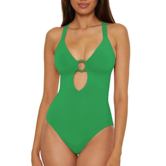 NWT Becca Marble Canyon One Piece in Emerald Green Size Small - Picture 1 of 7